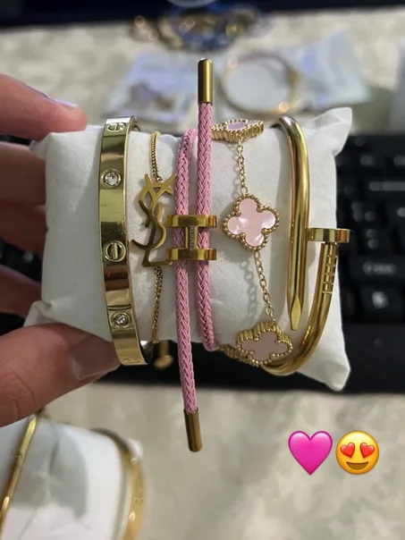 pack 5 bracelets rose