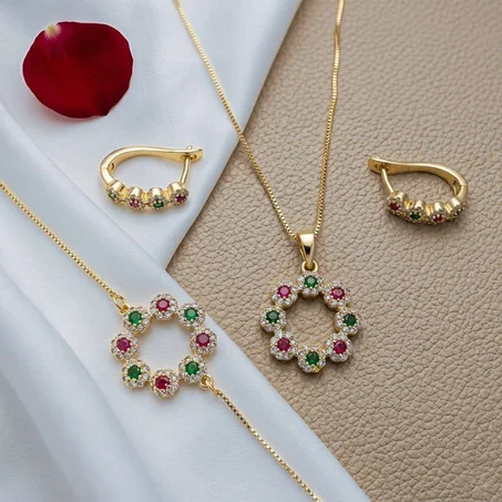 Parure Fleur en Acier