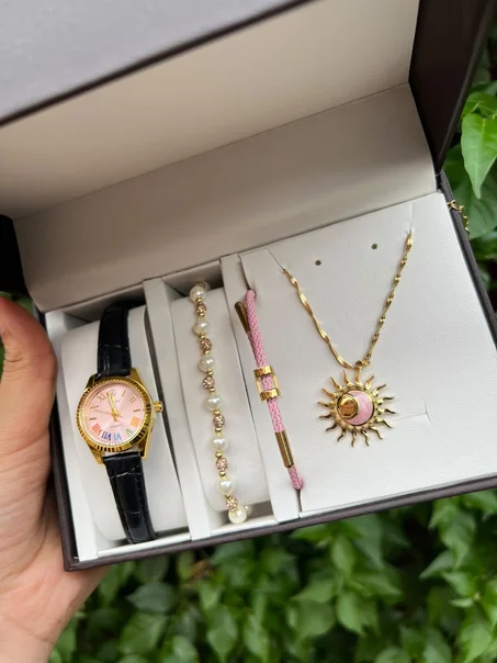 pack montre rose et hermis rose