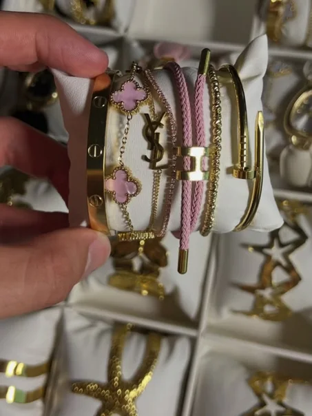 pack 7 bracelets rose