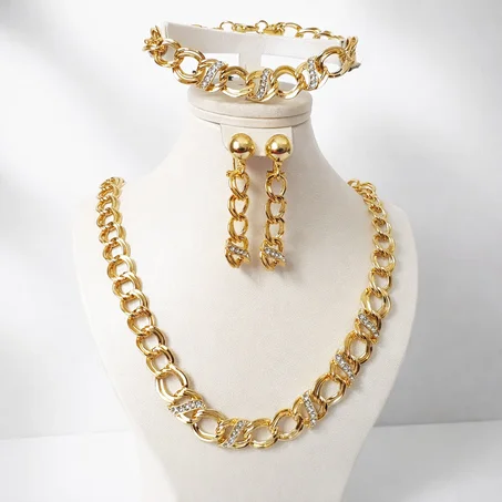 parure a mailles et perles 3 pièces