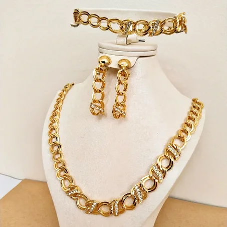 parure a mailles et perles 3 pièces