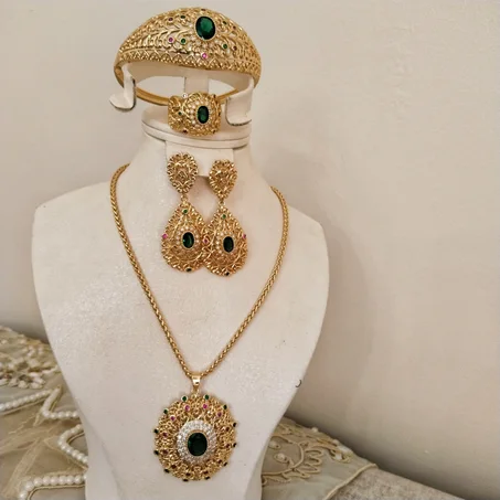 Parure SULTANA – Collier, Boucles d'Oreilles, Bracelet & Bague | Bijoux Orientaux de Luxe