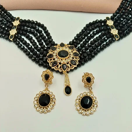 طقم قلاده  رابط العنق اسود 2 قطعه RAS DE COU NOIR