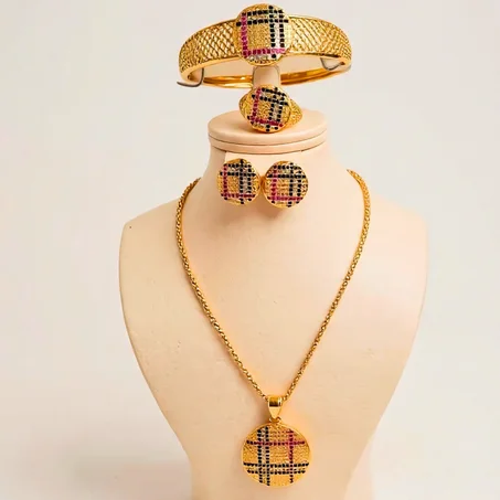 parure style Berre burry 4 pieces plaqué or