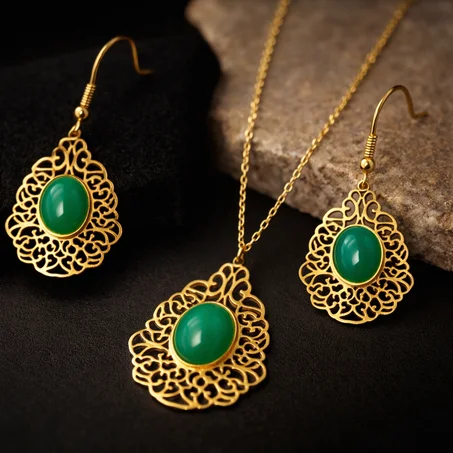طقم الجوهرة الخضراء