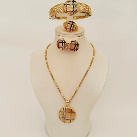 parure style Berre burry 4 pieces plaqué or