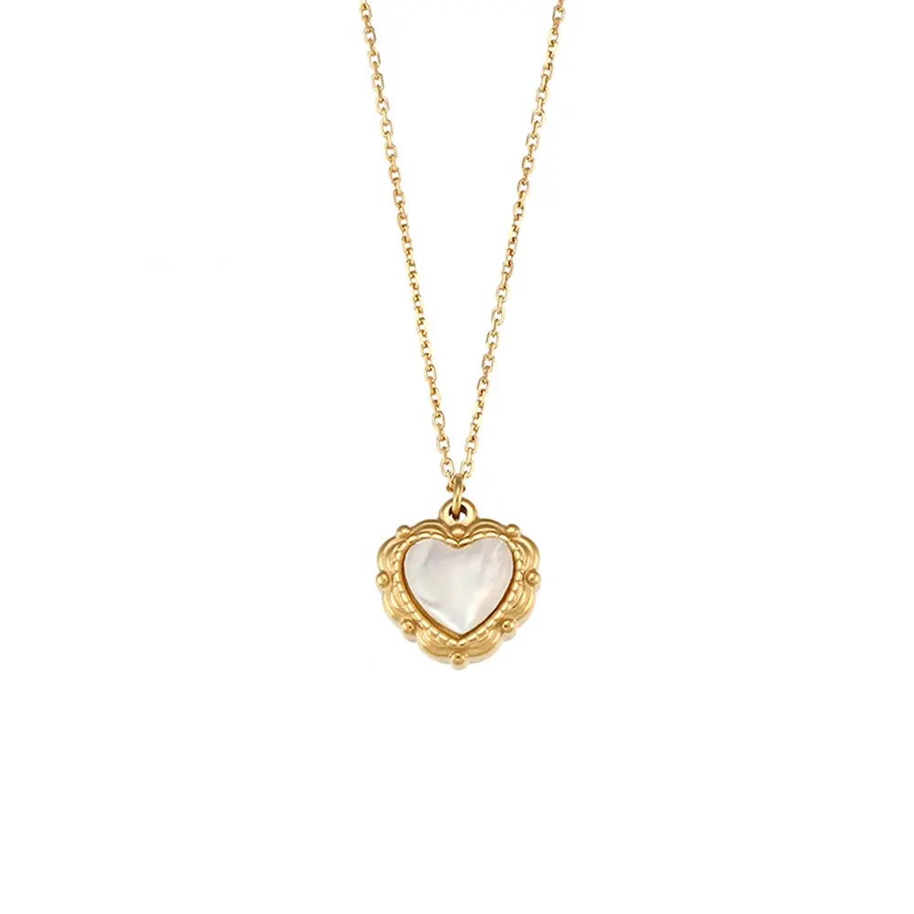Collier délicat en forme de cœur en acier inoxydable pour femme