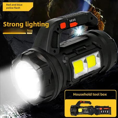 مصباح يدوي متعدد الوظائف 3 في 1 | إضاءة قوية + بطارية طويلة + أدوات مدمجة