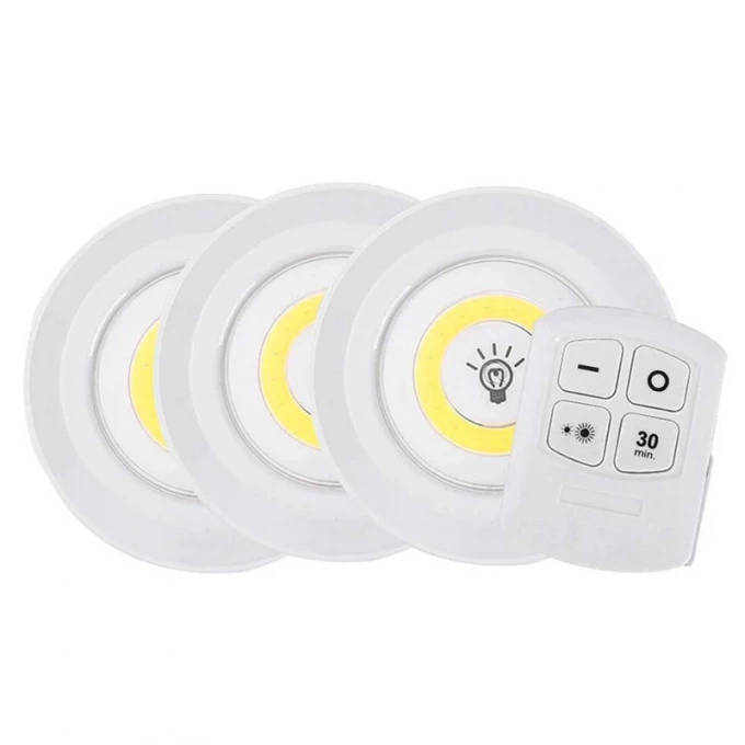 Kit de 3 lampes LED sans fil – avec télécommande