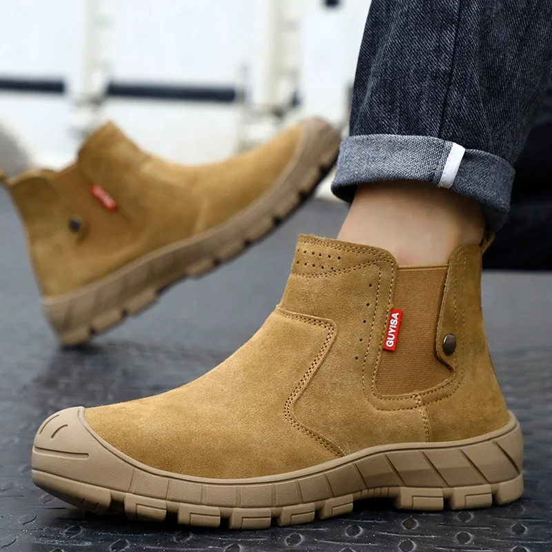 New High-Top Men's Work Boots – Industrial Fashion with CE Steel Toe