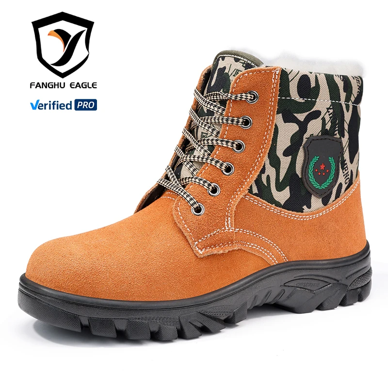 Men's safety shoes that are warm, smashing and stab-proof in winter