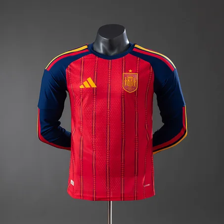Spain 2026 Home Long-Sleeve Player Version Jerseys S-4XL