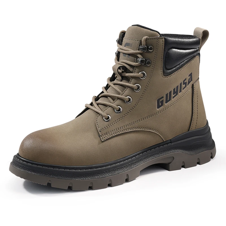 Men's industrial steel toe safety boots for fashion and safety.