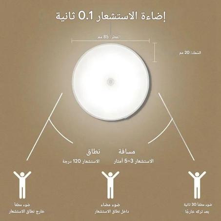 ضوء استشعار سريع الإضاءة (0.1 ثانية فقط ليضيء عند اكتشاف الحركة) التوصيل فاااابور.