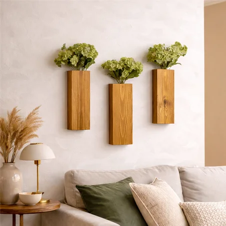 Pack 3 Vases Muraux Bois