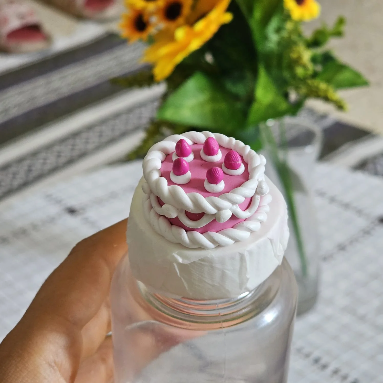 Strawberry cake keychain