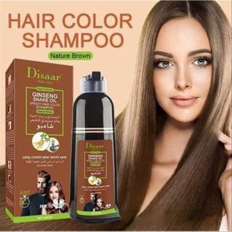 Disaar Shampoing cheveux bruns , gris et blancs marron, soins naturel, Ginseng 400ML