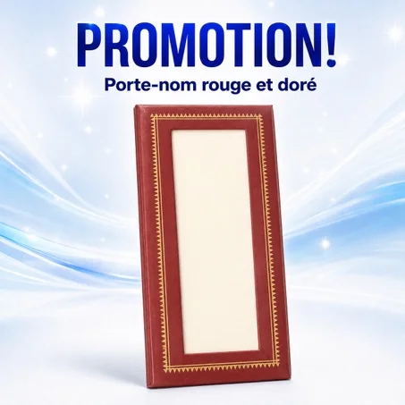PORTE-NOM ROUGE & DORÉ
