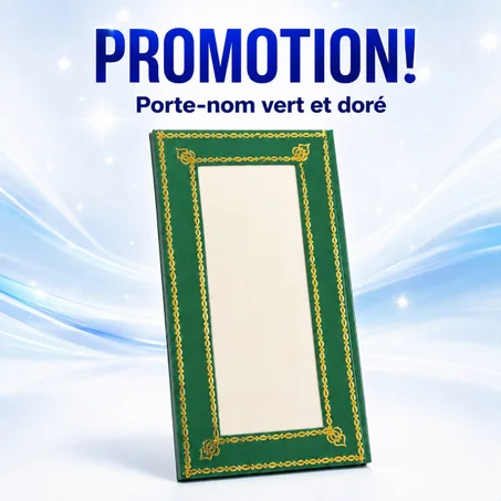 PORTE-NOM VERT & DORÉ