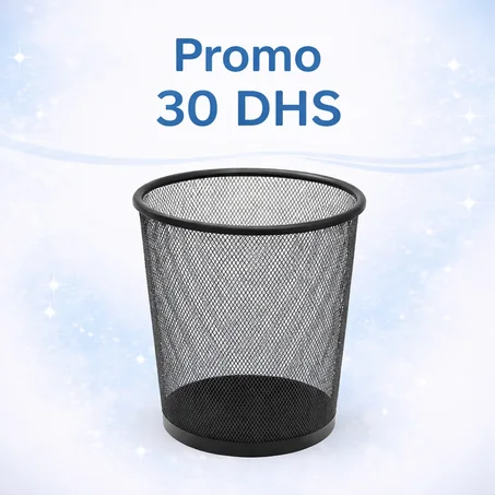 Corbeille à papier en métal – Maille noire