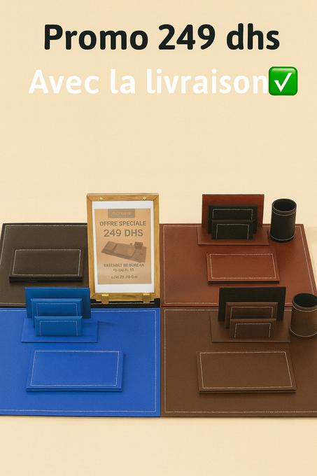 Ensemble de bureau 5pièces en simili cuir