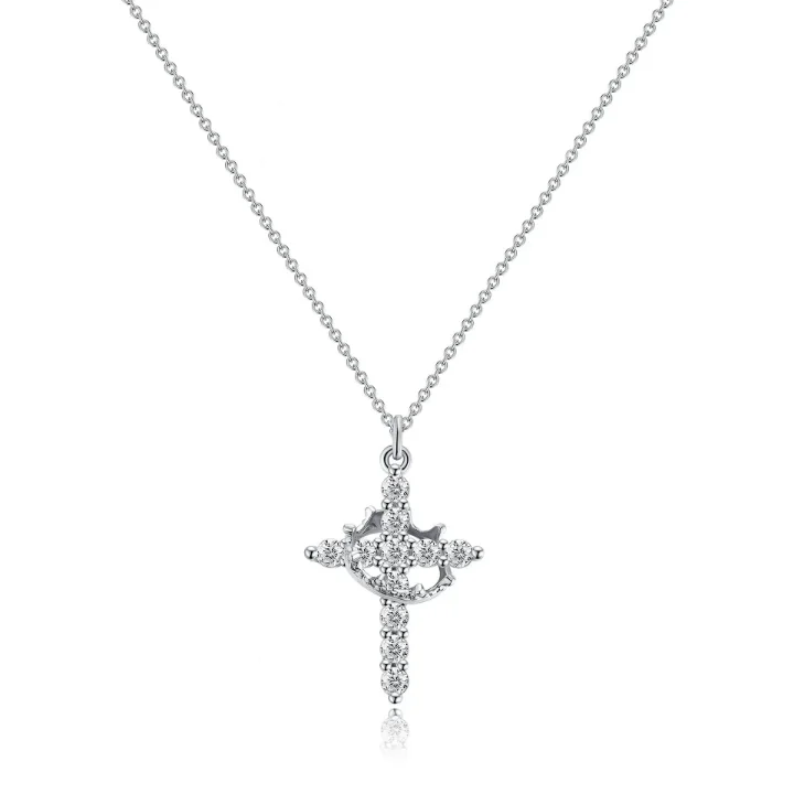 Collier croix couronne 👑