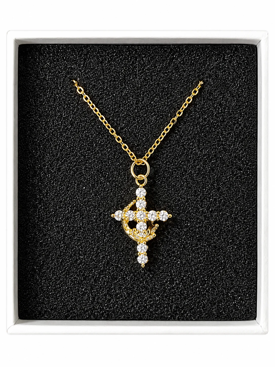 Collier croix couronne 👑