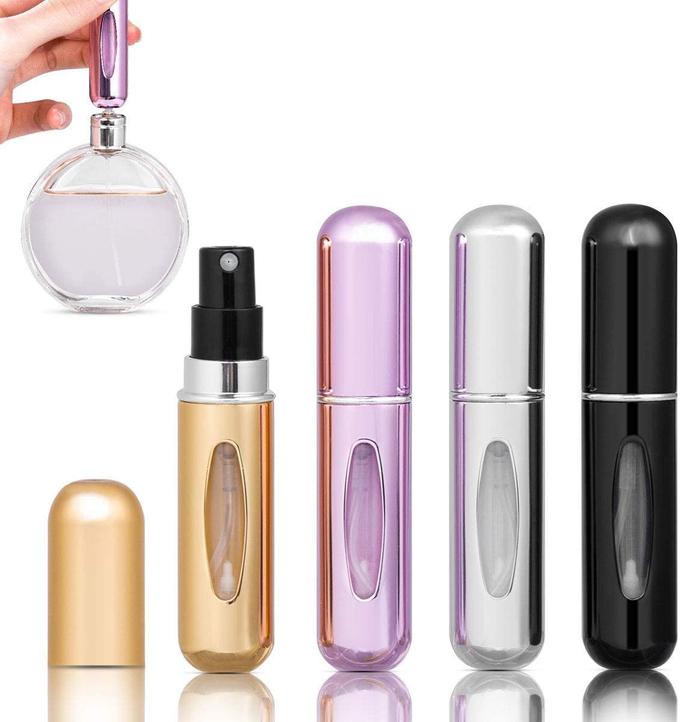 Refillable Perfume Bottle Atomizer for Travel, POTWPOT 2 Pcs Portable Mini Refillable Perfume Atomizer Bottle Perfume Travel Spray Bottle for Men