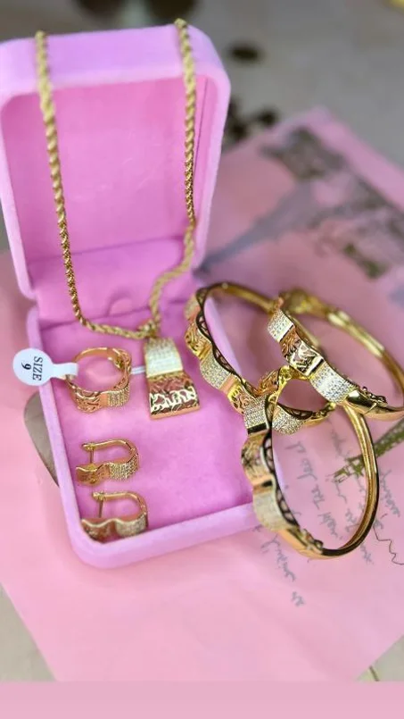 طقم مجوهرات نسائي كامل فاخر acier inoxydable