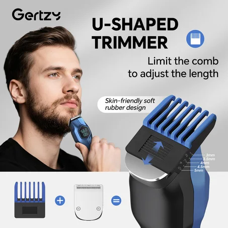 Conjunto de máquina de cortar cabelo elétrica profissional para uso doméstico, com lâminas em aço inoxidável, ideal para hotelaria, exterior e em veículos de recreio.