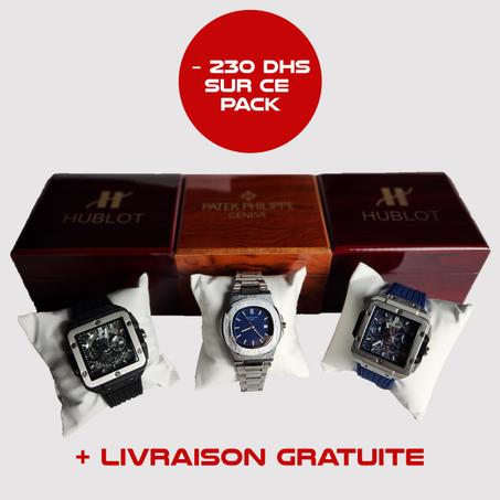 Pack 3 Montres (Hublot/Patek/Hublot)