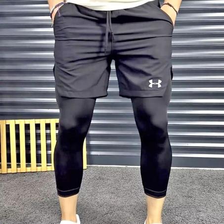 short + cycliste Long 2 en 1 noir