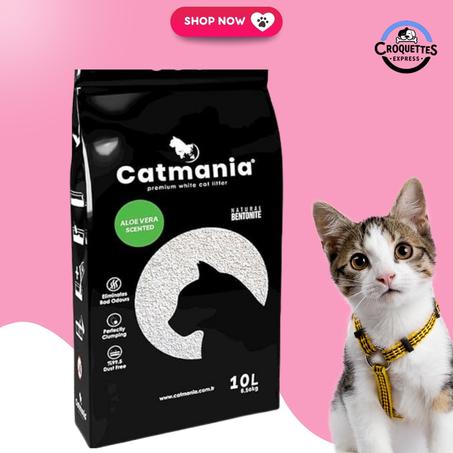 CATMANIA PREMIUM WHITE CAT LITTER 10L ALOE VERA SCENTED