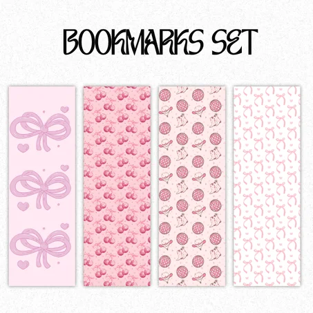 PINK THEME BOOKMARK SET PLASTIFIER