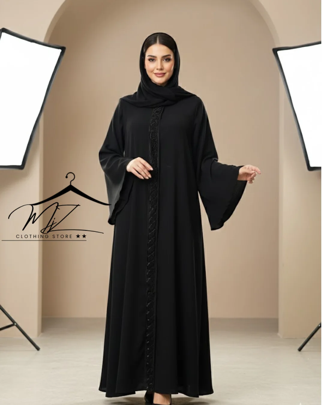 عباءة سوداء ملكية 👑 أناقة لا تقاوم!