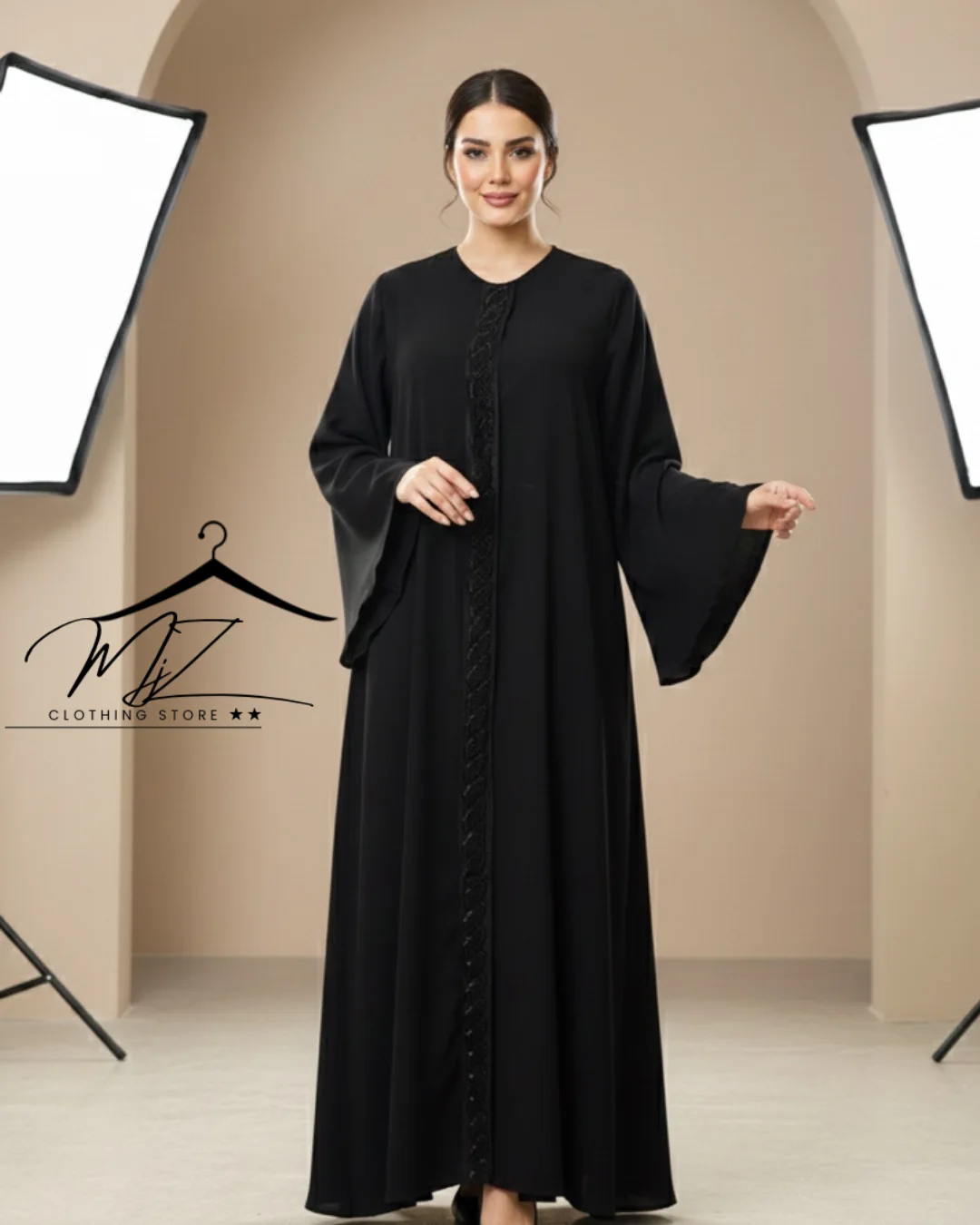 عباءة سوداء ملكية 👑 أناقة لا تقاوم!