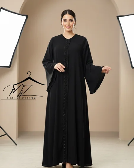 عباءة سوداء ملكية 👑 أناقة لا تقاوم!