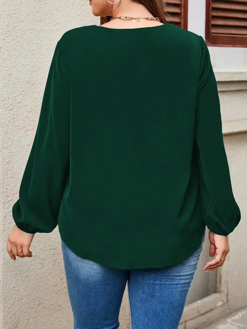 Blouse   pour femmes taille plus, manche longue et     - Chemise légère et respirante pour  /automne, tissu  , couleur   non extensible en   et élasthanne détails 1
