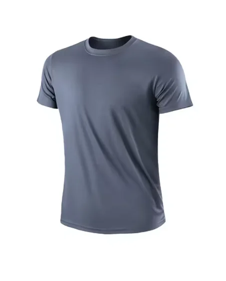 T-shirt de sport pour homme à manches courtes, séchage rapide, respirant, col rond, entraînement, exercice, sport, haut léger