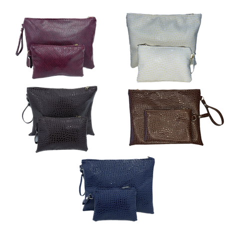 حقيبة 2 في 1 منقوشة على شكل تمساح