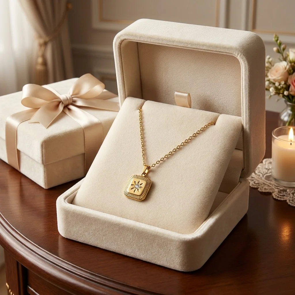 “Bientôt disponible” Collier Médaille Rectangulaire 