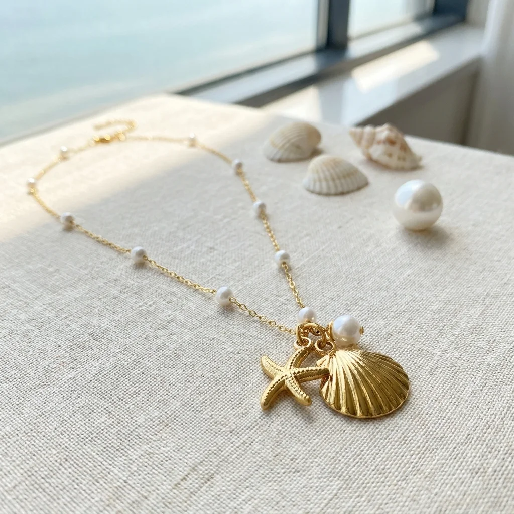 “Bientôt disponible” Chaîne Perlée avec Pendentifs Étoile de Mer *MOANA*