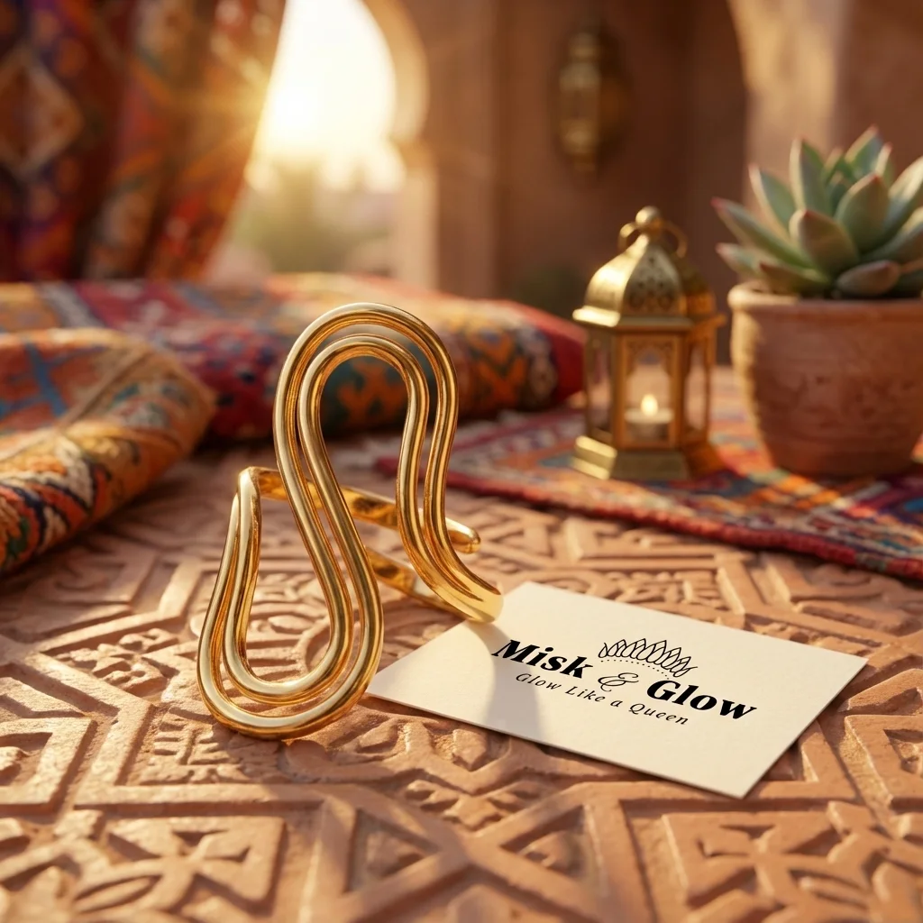 خاتم  فاخر بتصميم منحني أنيق