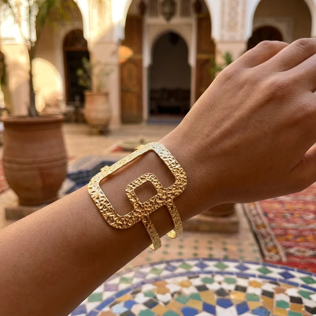 “Bientôt disponible” Bracelet Manchette Martelé 
