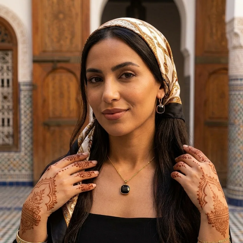 Parure Dorée Haute Qualité – Chaîne et Boucles Pendantes avec Pierre Cristalline Géométrique