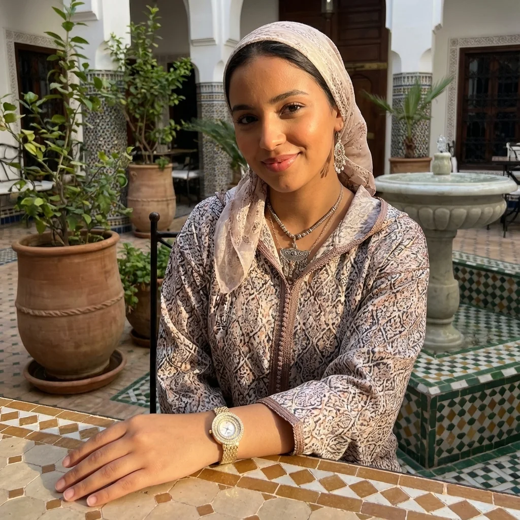ساعة فاخرة مطلية بالذهب 18k– تصميم ملكي ولمسة من اللؤلؤ واللمعان