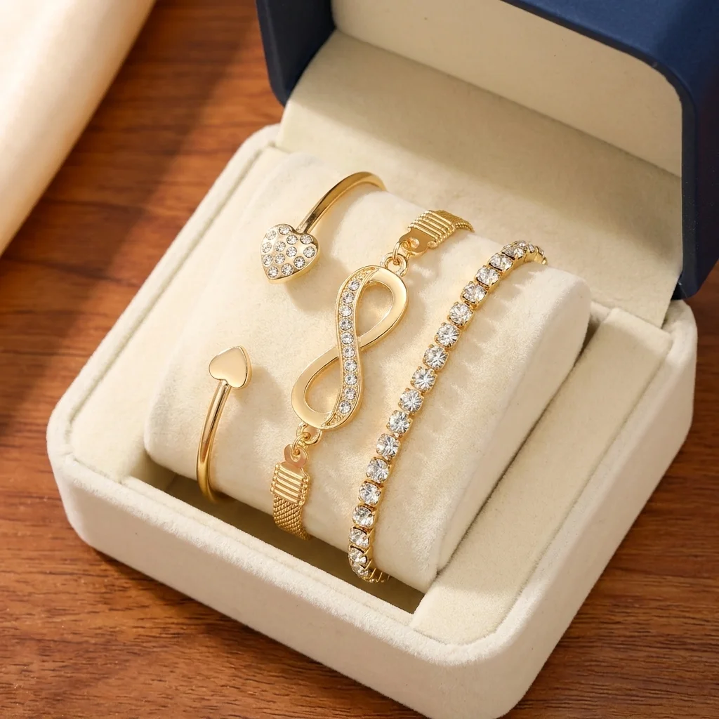 “Bientôt disponible” Set de Bracelets Infinity Love Gold