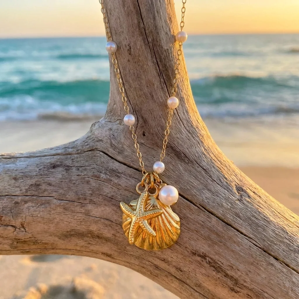 “Bientôt disponible” Chaîne Perlée avec Pendentifs Étoile de Mer *MOANA*