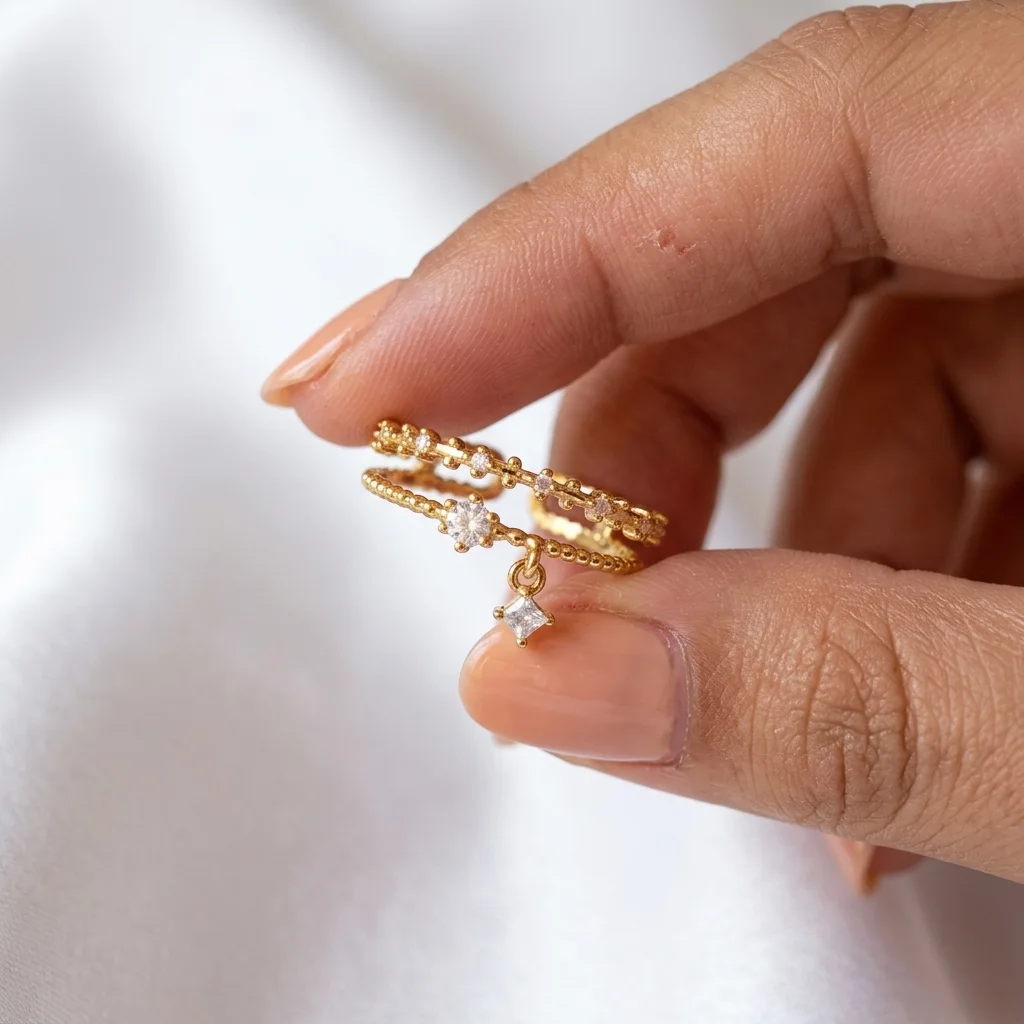 “Bientôt disponible” Bague Double Rang 